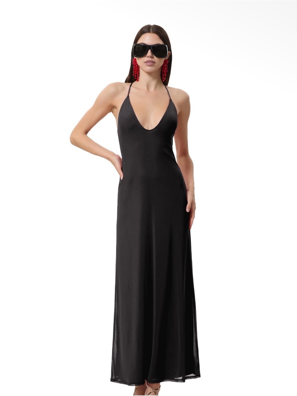 AFRM Romy Noir Black Slip Maxi Dress - MULTIPLE SIZES